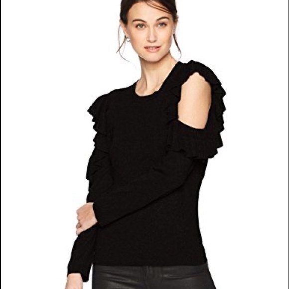 Max Studio women’s cold shoulder black sweater size L - Picture 1 of 9